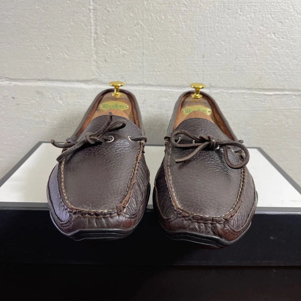 L.L Bean‎ Wicked Good Moccasin Slippers Brown Leather Slip On Men's Size 10.5 D
